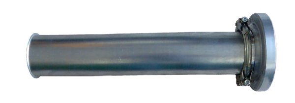 Einblasrohr Stahl verzinkt gerade Länge 500 mm mit Bördelrand