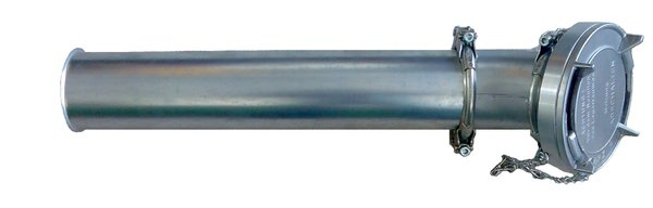 Einblasrohr Stahl verzinkt 45° Länge 500 mm mit Bördelrand